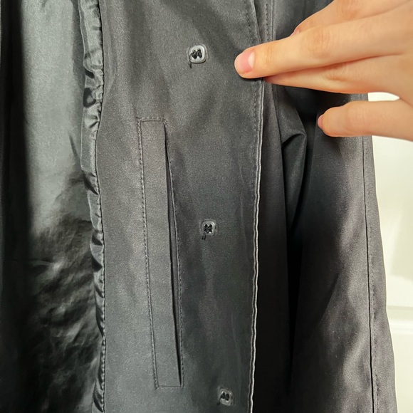 London fog, black soft material rain jacket - Picture 5 of 5